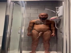 sexy naked big-dicked stud in the shower
