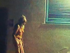 VOYEUR - Naked homeless grandpa piss outside