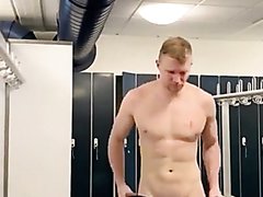 Hung stud showing off in the gym locker room