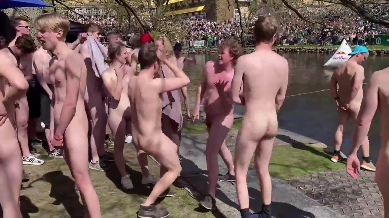 Danish naked college run in