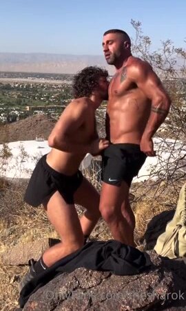 arab top fucks curly haired bottom on hike