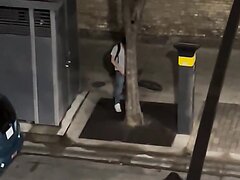 A guy caught using a tree instead of public restroom