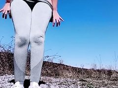 Camgirl pissing outdoor - video 2
