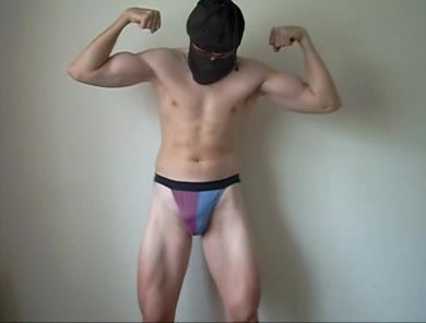 some buff muscled dude flexing his non nude body
