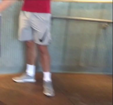 Guy in shorts bouncing bulge