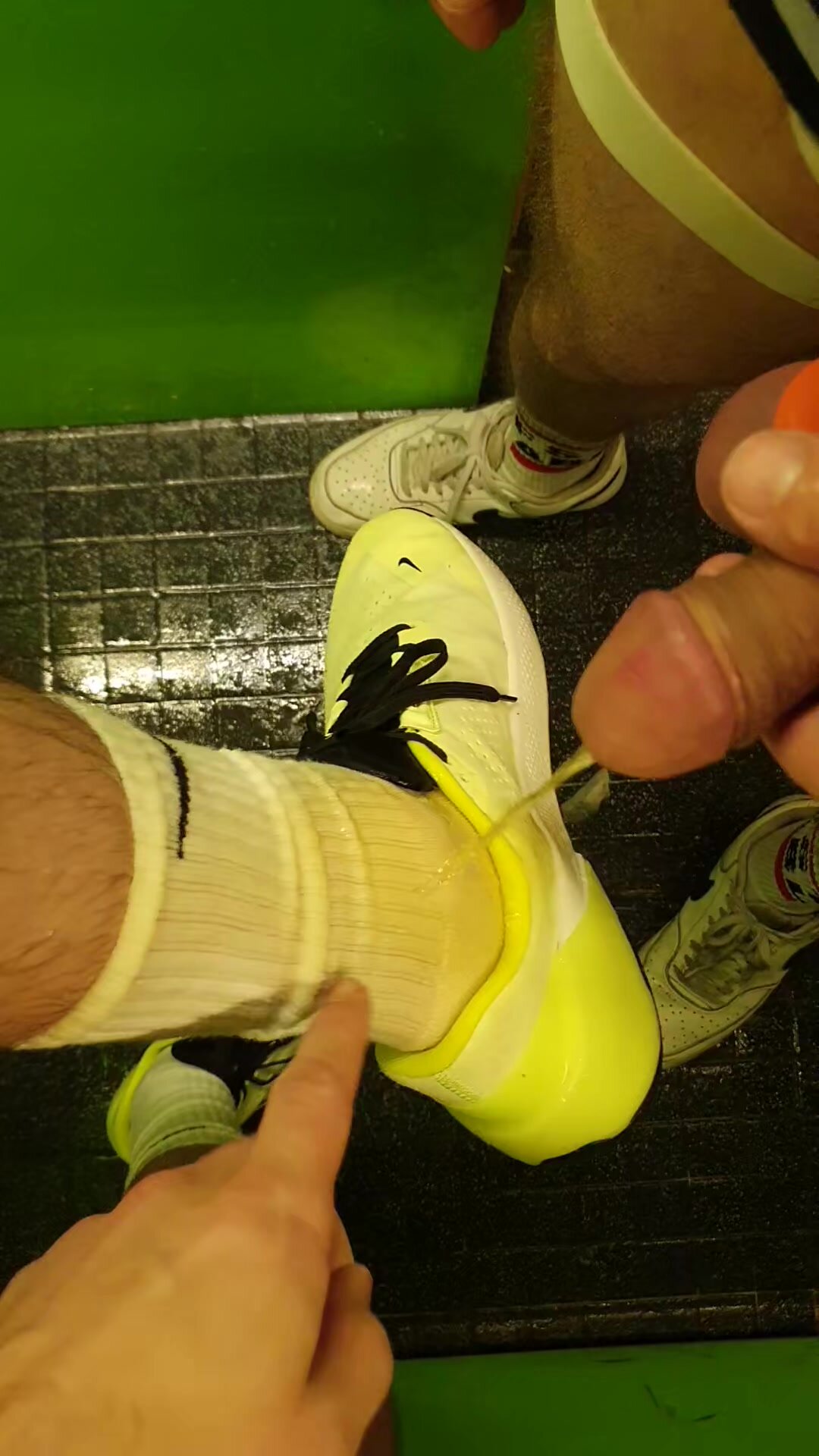 Friend pees into my yellow sneakers