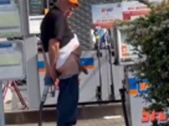 crazy old dude caught using gas nozzle as a dildo