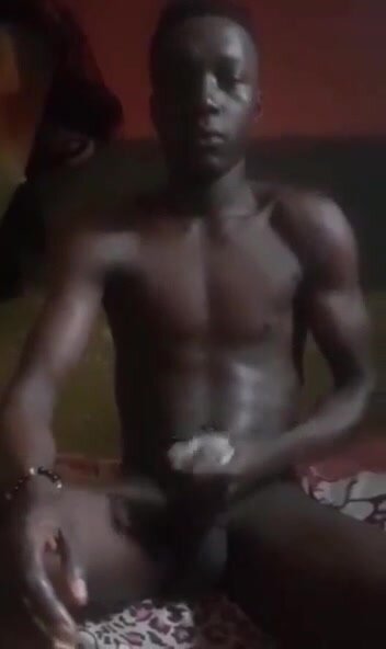 sexy african trade naked beating his dick