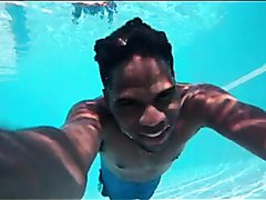 Underwater barefaced merman in pool - video 3