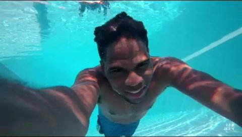 Underwater barefaced merman in pool - video 3