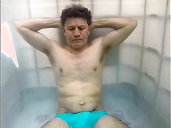Underwater barefaced breathold in bulging blue speedos - video 2