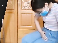 Chinese Woman Wetting Her Jeans After Holding 2/2