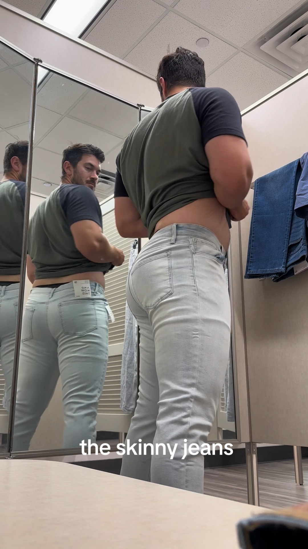 Fat ass hunk trying on various pants (compilation)