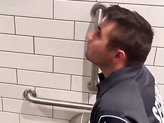 Security Guard Caught Cuming In the public Bathroom