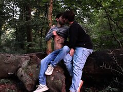 Friends getting horny in the woods