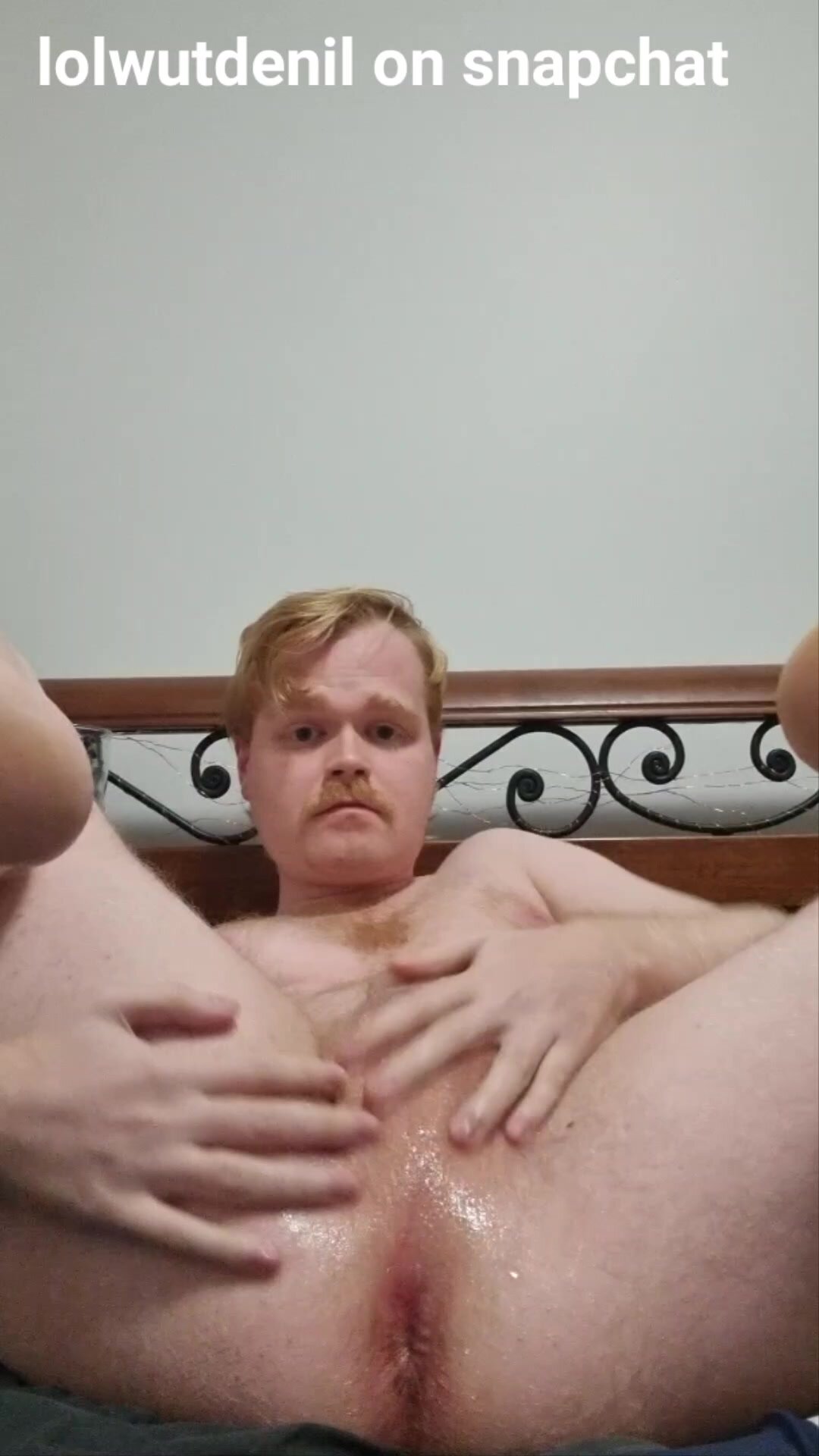 Fat belly ginger fucks his hole with vibrator dildo