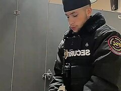 security officer bathroom stall jerk off