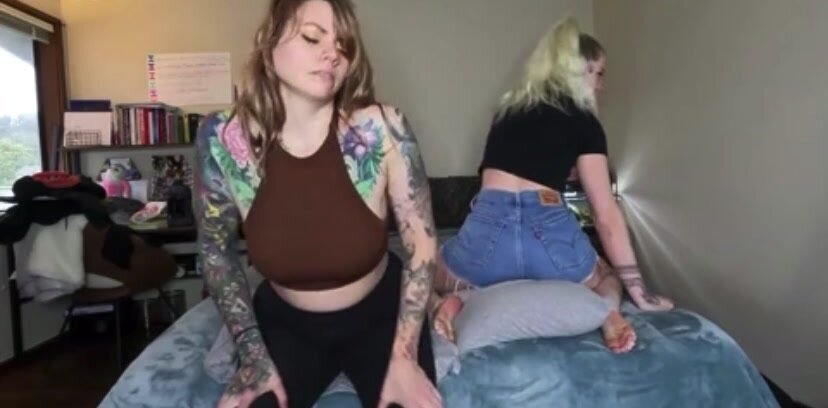 Two girls fart on roommate bed