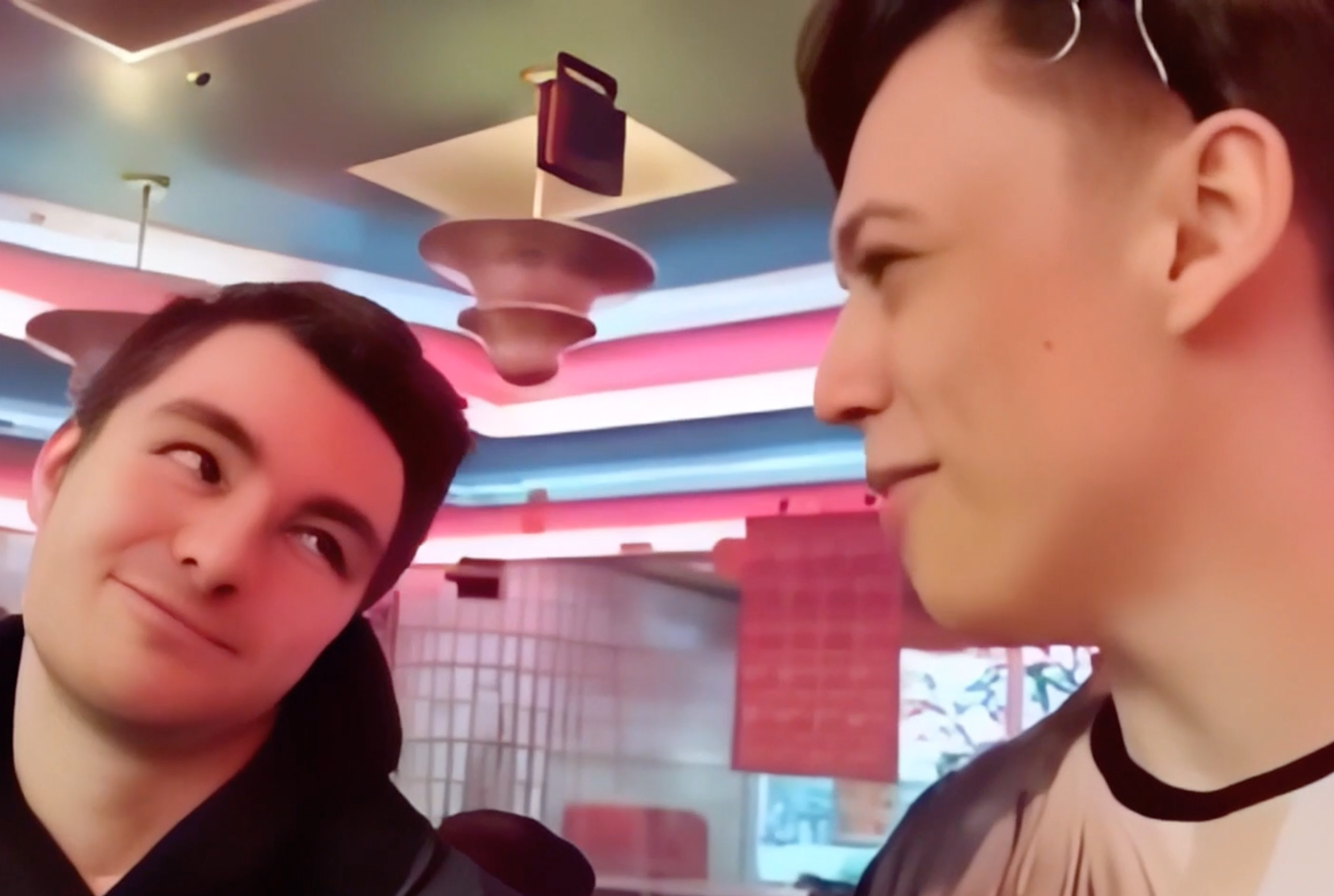 A catboy and a gay hater having a date (no nude)