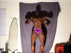 Bodybuilder Giant Posing with an Erection. 1A.