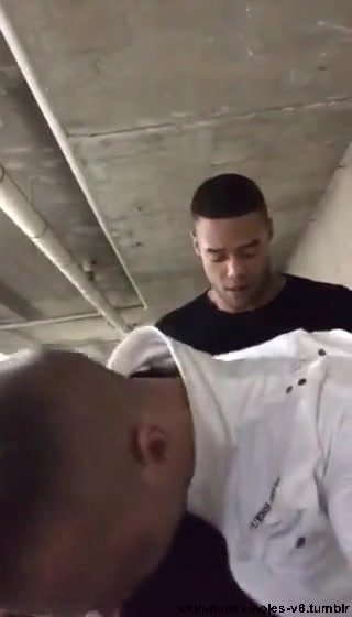 2 DL dudes have a quick fuck in the parking garage