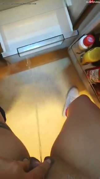 *Subtitled* German pissing in her fridge