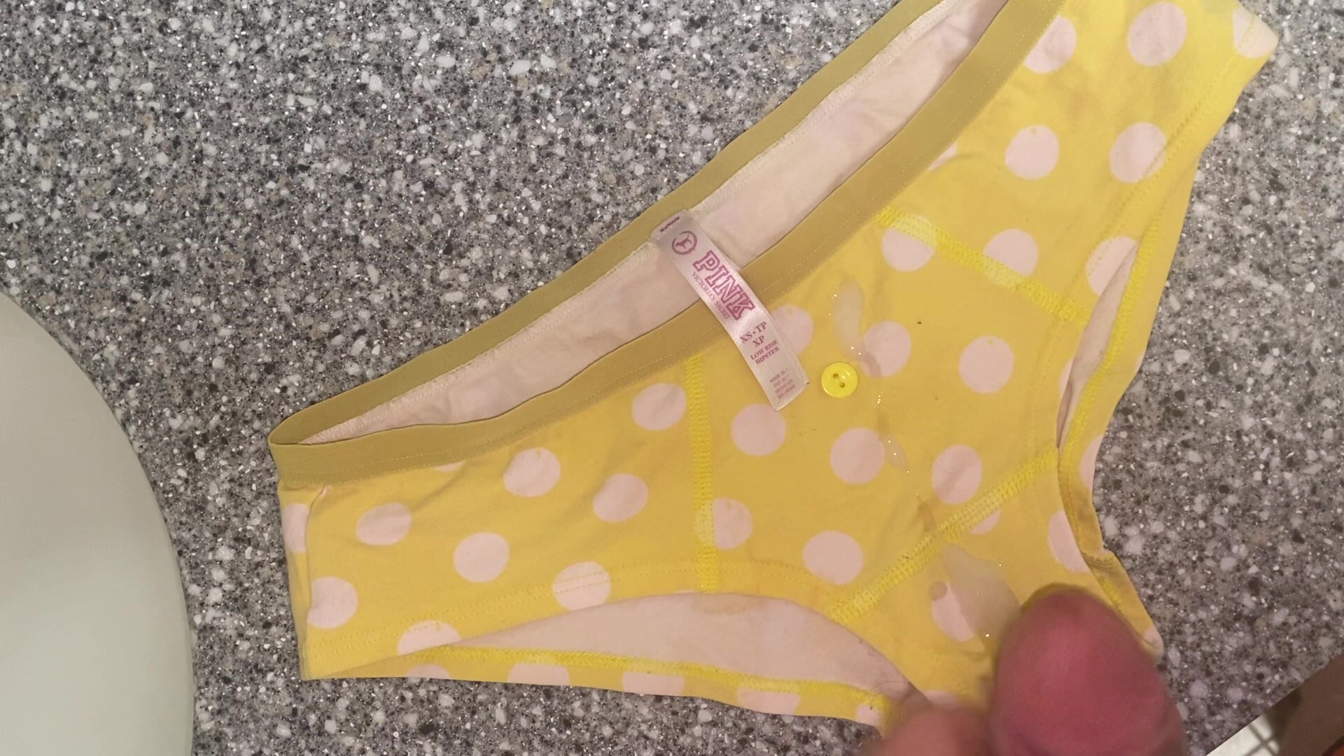 XS Yellow Polka Dot VS Panty Cum