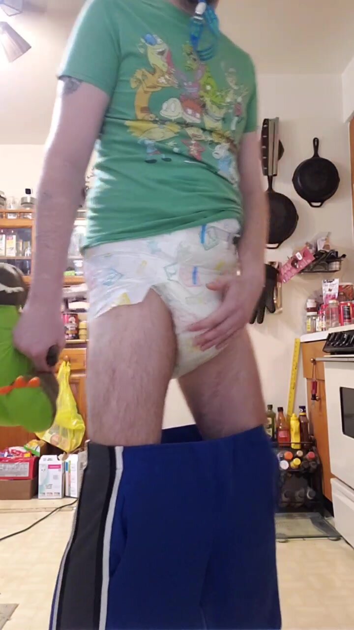 Diaper Boys Shows His Diaper