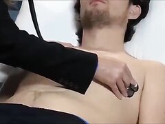 female doc  listening to chest of shirtless guy pt 2