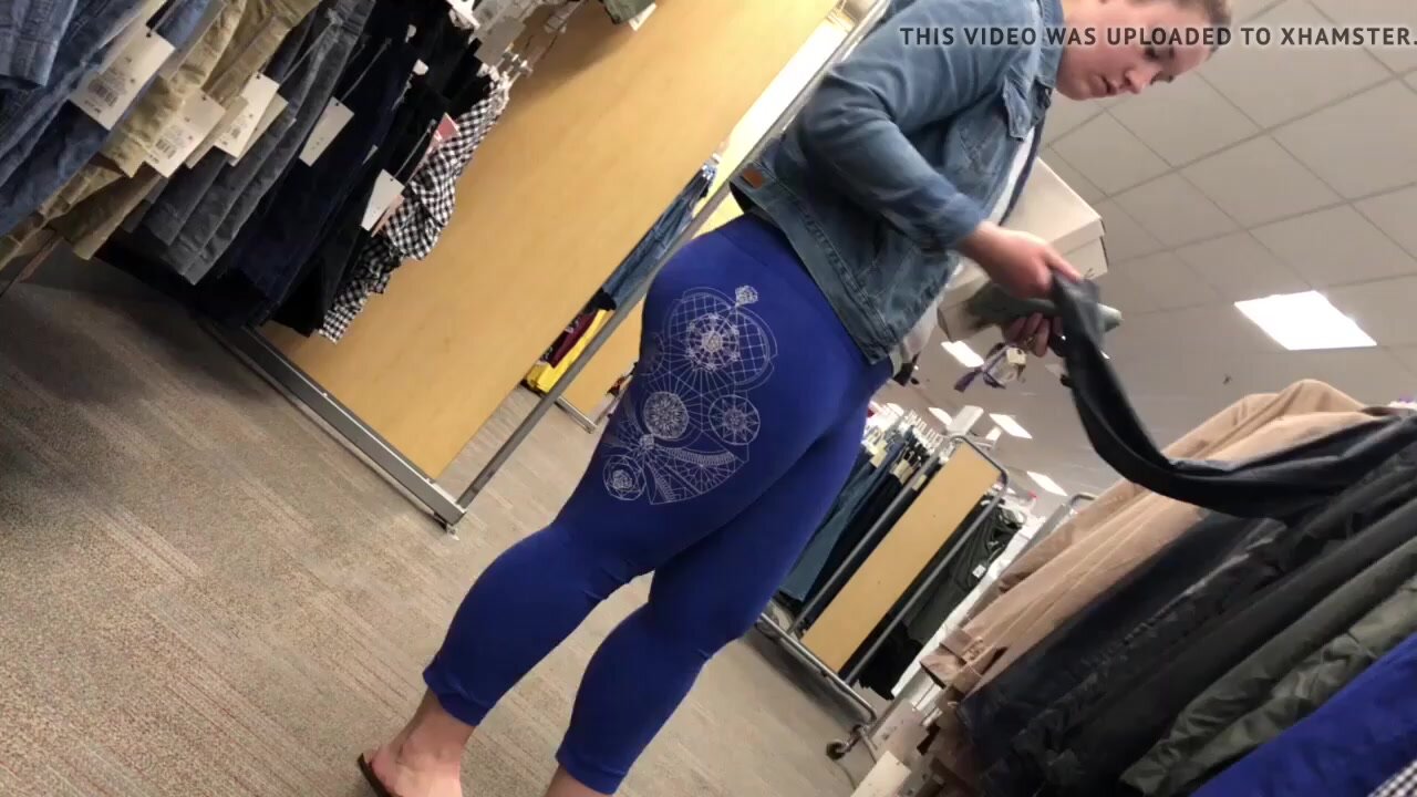 White big booty blue leggings