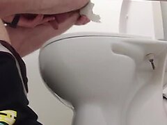 Toilet spy. Pooping and pissing.