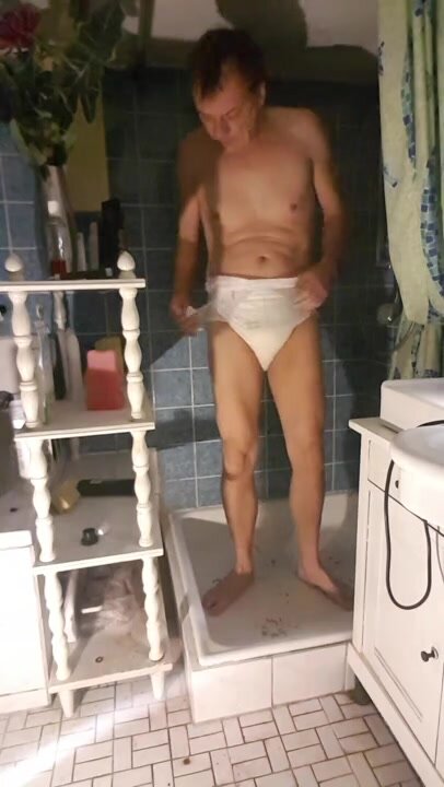 ABDL male playing with his excrement..