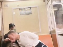 Cruising sucking dick on public train