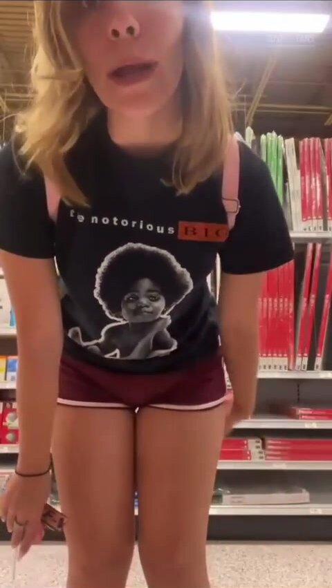 Girl showing her Diaper in Public