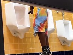 Caught monster dick african at urinal