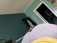 Chubby Latina records loud wet farts after gym
