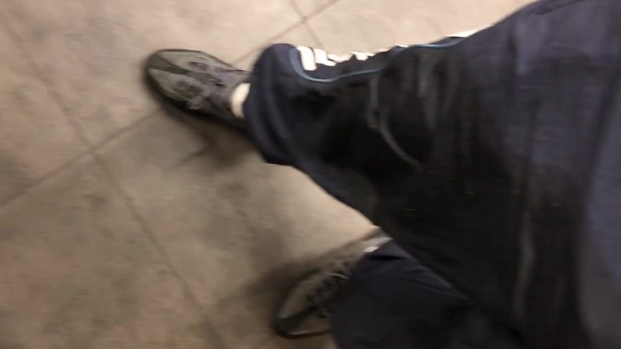 Chav wets his trackies in public