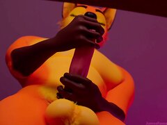 3D Animated Fox Muscle Cock Growth