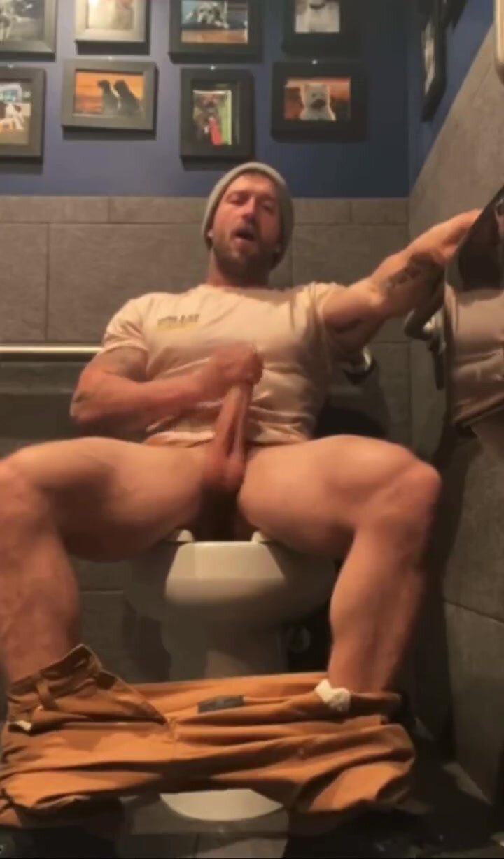 Muscular Lad Almost Caught Wanking