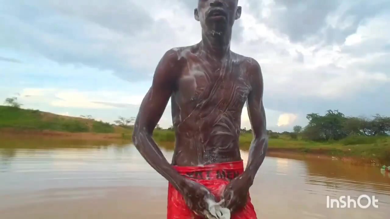 Uganda twink bathing