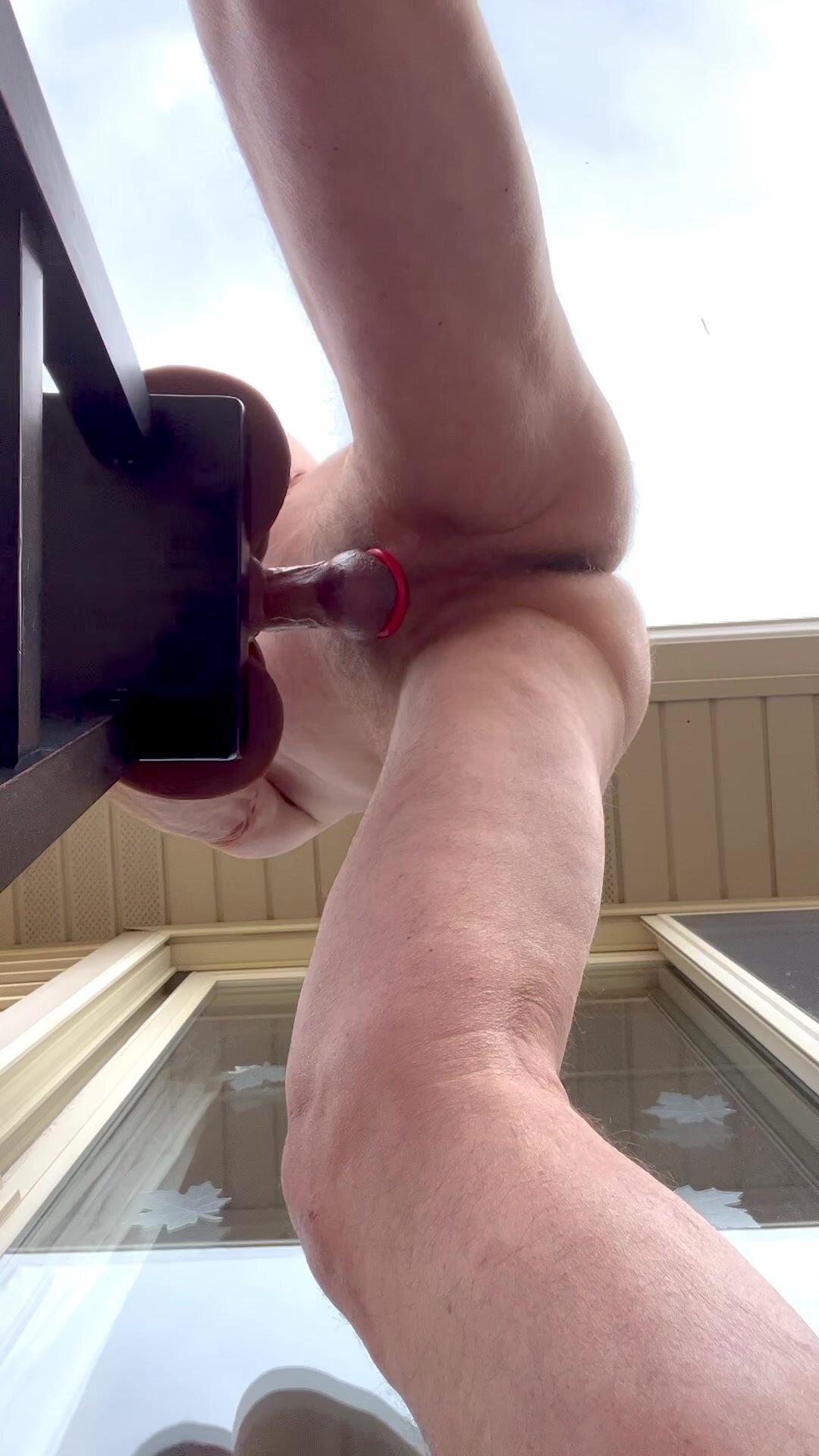Fucking my toy on my deck