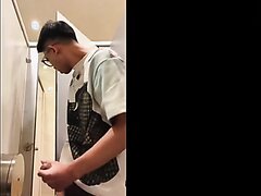 big dick handjob in public wc