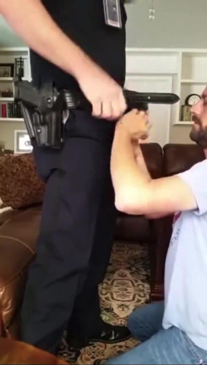 Police officer stops by to get swallowed