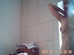 Exposed wife feeling herself while in shower