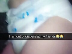 Girl in Soaked Diaper Needs Change At Friends Snapchat