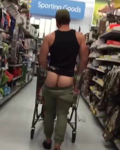 At the supermarket with the ass in sight