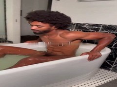 sexy hung black dude naked in the tub