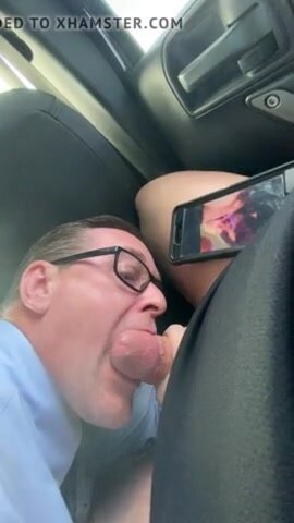 Suit and tie car blow and cum