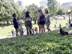 Pee dance in park