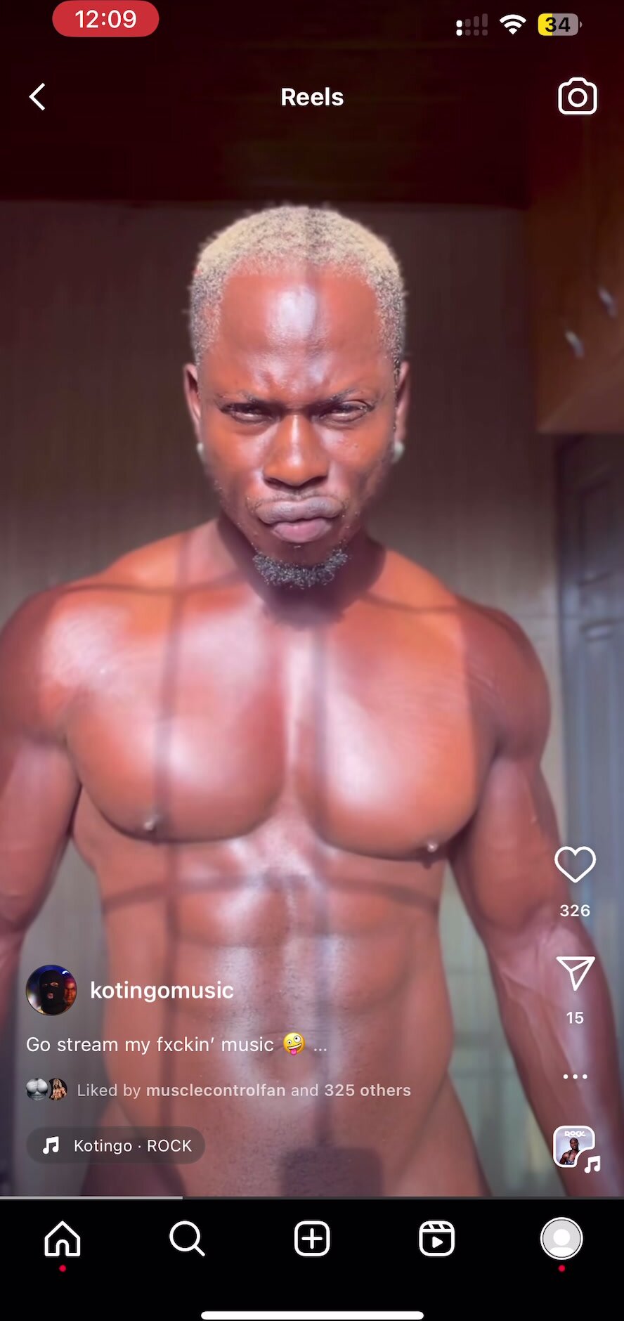Handsome black muscle hunk pec bounce